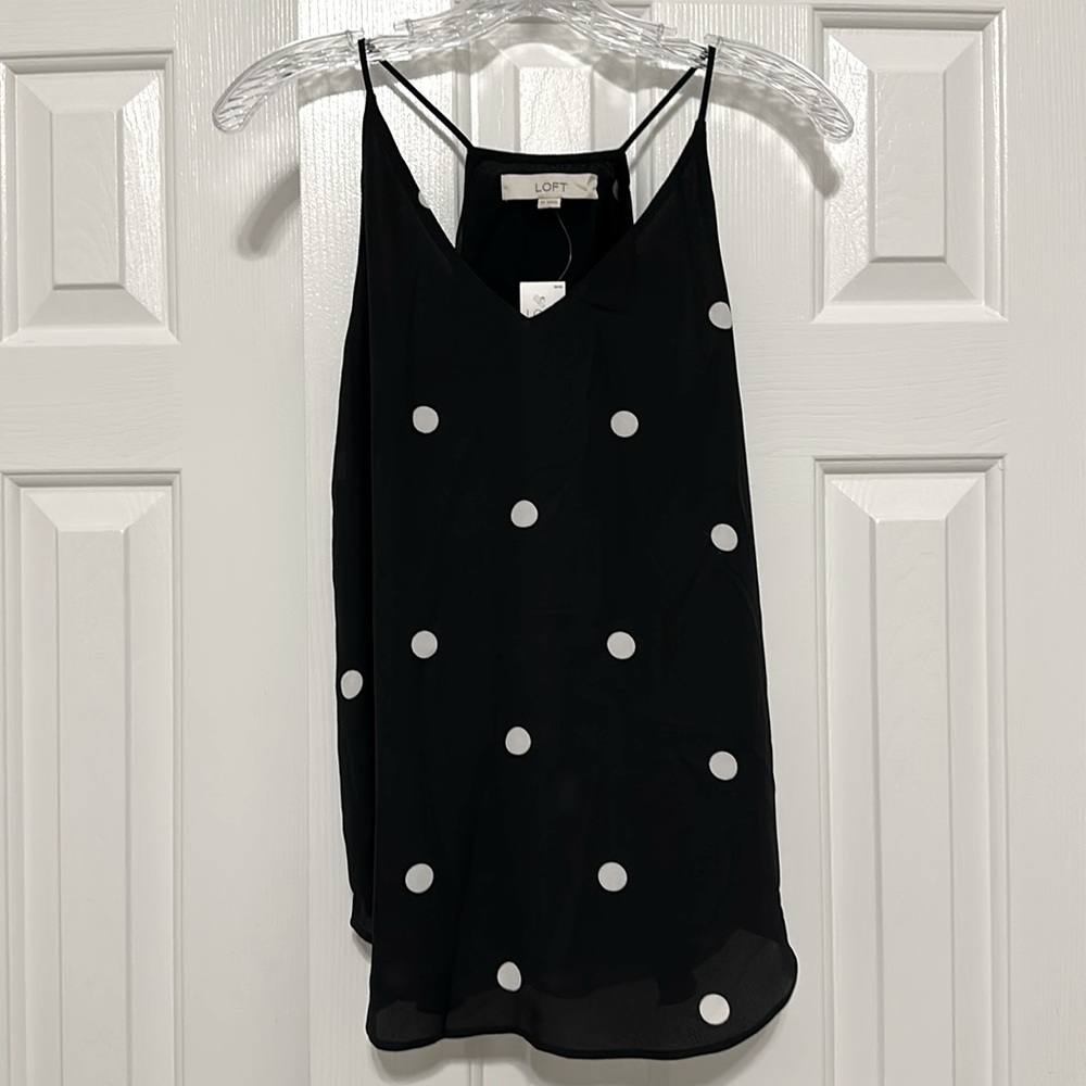 Loft polka dot tank top, NWT, XS